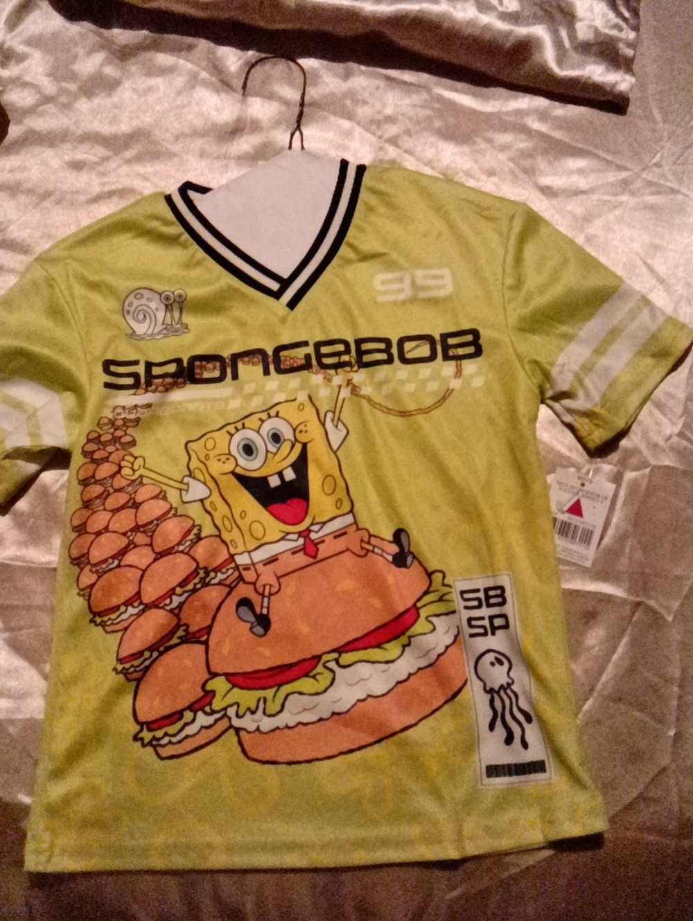 Nickelodeon SpongeBob Yellow & Black Graphic Kids Shirt